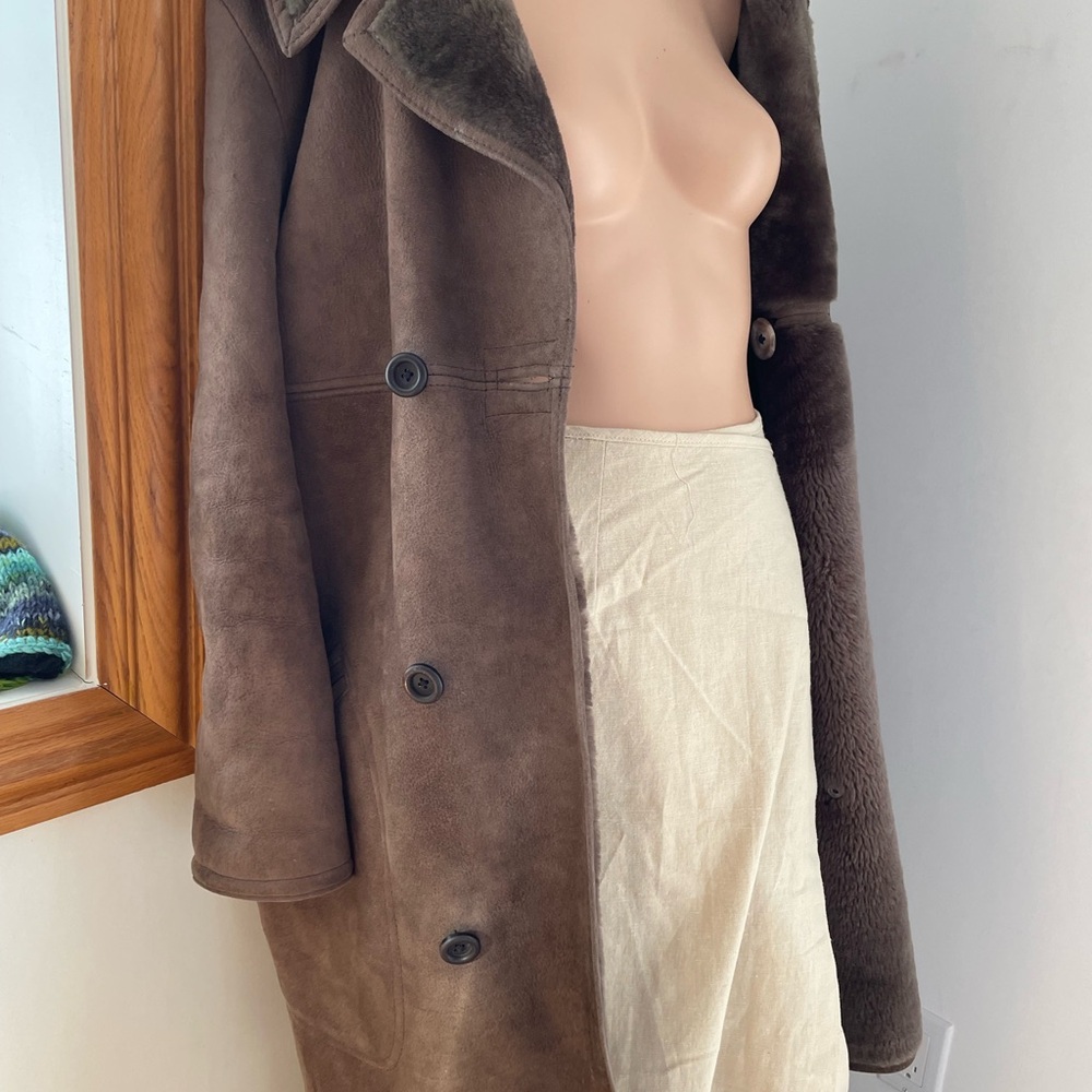 HOLT RENFREW 43”chest classic Californian rancher sheepskin coat real vintage - Picture 6 of 16